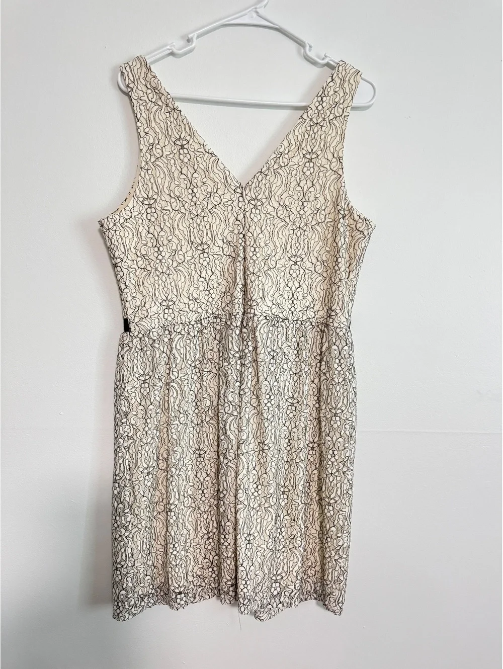 Maurices Girls' Cream and Black Lace Dress Size 13/14